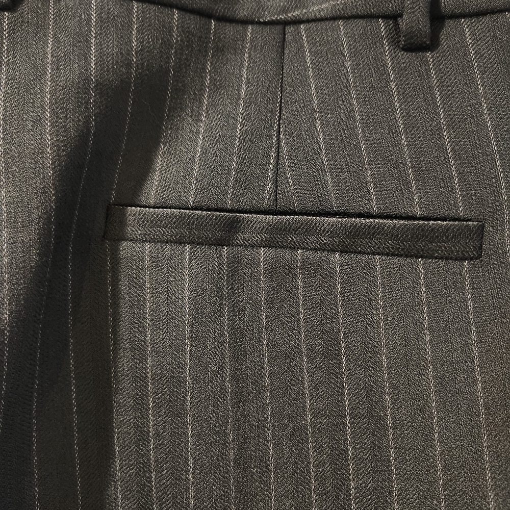 Nili Lotan Navy Pinstripe Wide Leg Pants - Picture 4 of 7